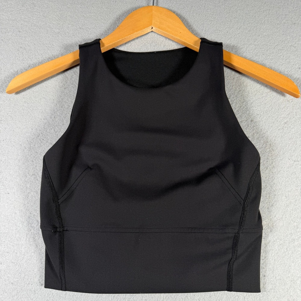 Lululemon Black High Neck Crop Tank Top Yoga Training Size 2 W1DVXS